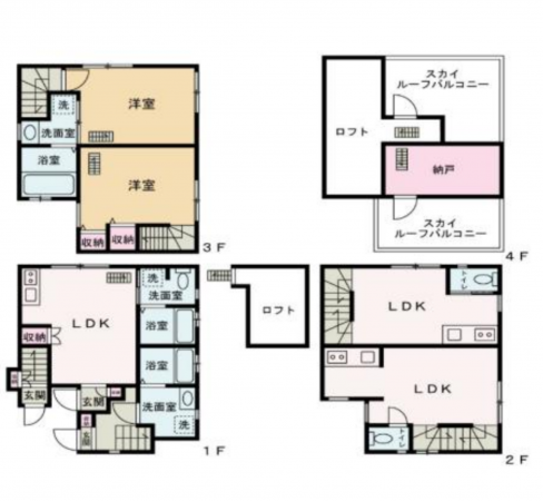 板橋区東山町、収益物件/アパートの間取り画像です