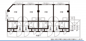 板橋区双葉町、収益物件/マンションの間取り画像です