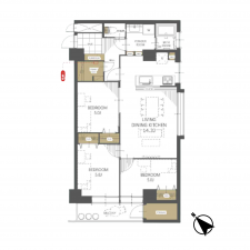 板橋区東坂下、中古マンションの間取り画像です
