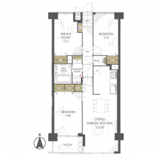 板橋区徳丸、中古マンションの間取り画像です