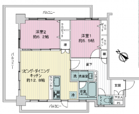 板橋区中丸町、中古マンションの間取り画像です