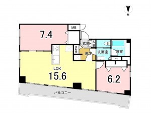 板橋区加賀、中古マンションの間取り画像です