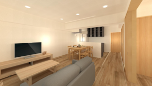 板橋区中丸町、中古マンションの居間画像です