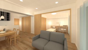 板橋区中丸町、中古マンションの居間画像です