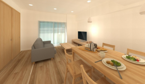 板橋区中丸町、中古マンションの居間画像です