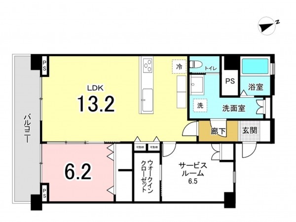 板橋区中丸町、中古マンションの間取り画像です