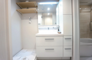 板橋区板橋、中古マンションの洗面画像です