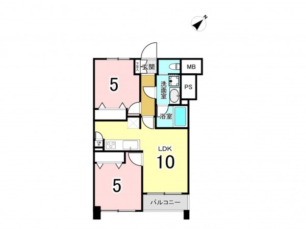 板橋区板橋、中古マンションの間取り画像です