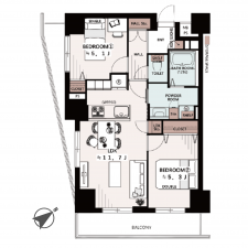 板橋区赤塚新町、中古マンションの間取り画像です