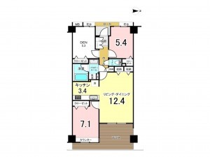 板橋区小茂根、中古マンションの間取り画像です