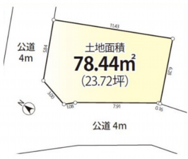 板橋区西台、土地の間取り画像です