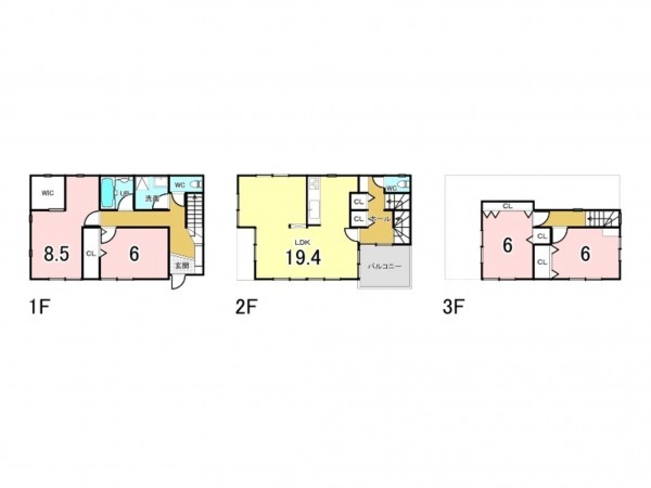 板橋区常盤台、中古一戸建ての間取り画像です