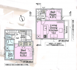板橋区赤塚、新築一戸建ての間取り画像です