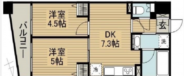 板橋区大山東町、中古マンションの間取り画像です