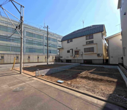 板橋区桜川、新築一戸建ての前面道路を含む現地写真画像です