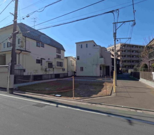 板橋区桜川、新築一戸建ての前面道路を含む現地写真画像です