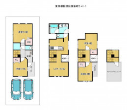 板橋区東新町、中古一戸建ての間取り画像です