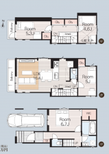 板橋区徳丸、新築一戸建ての間取り画像です