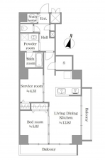 板橋区氷川町、中古マンションの間取り画像です
