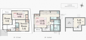 板橋区西台、新築一戸建ての間取り画像です