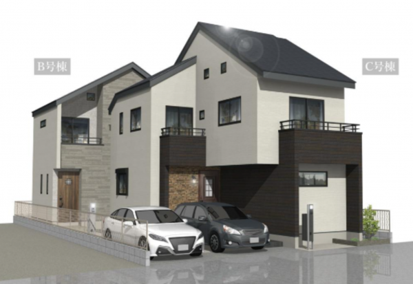 板橋区西台、新築一戸建ての完成予想図（外観）画像です