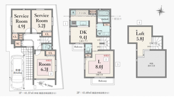 板橋区西台、新築一戸建ての間取り画像です