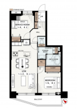 板橋区中丸町、中古マンションの間取り画像です