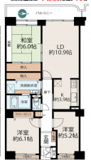 板橋区加賀、中古マンションの間取り画像です