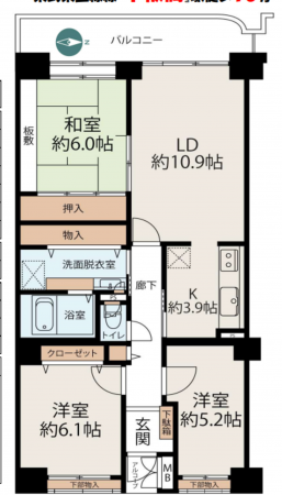 板橋区加賀、中古マンションの間取り画像です