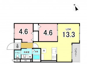 板橋区板橋、中古マンションの間取り画像です