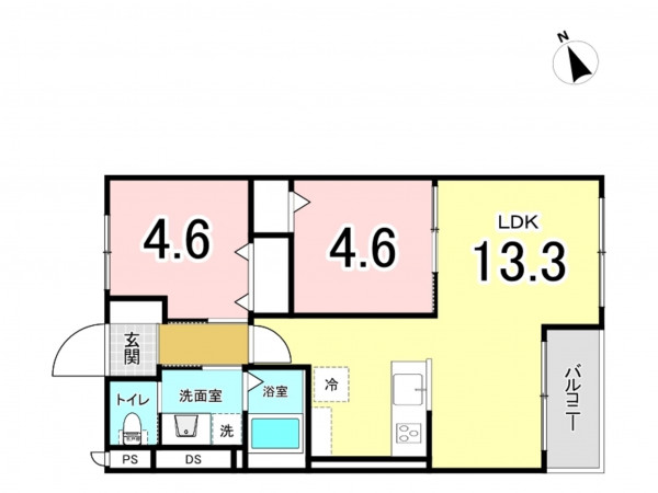 板橋区板橋、中古マンションの間取り画像です