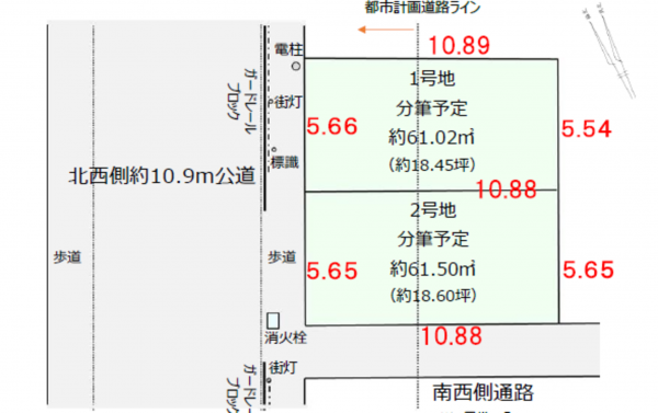 板橋区常盤台、土地の間取り画像です
