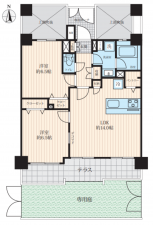 板橋区小茂根、中古マンションの間取り画像です