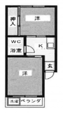 板橋区南常盤台、中古マンションの間取り画像です