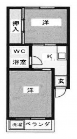 板橋区南常盤台、中古マンションの間取り画像です
