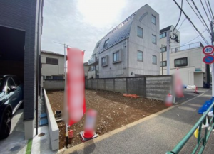 板橋区赤塚、土地の前面道路を含む現地写真画像です