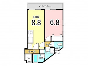 板橋区熊野町、中古マンションの間取り画像です