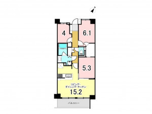 板橋区本町、中古マンションの間取り画像です