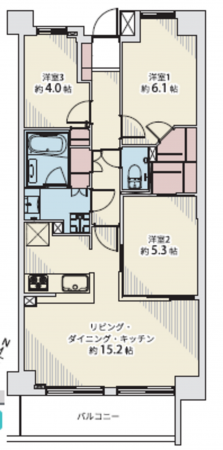 板橋区本町、中古マンションの間取り画像です