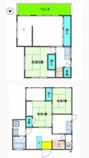 板橋区弥生町、中古一戸建ての間取り画像です