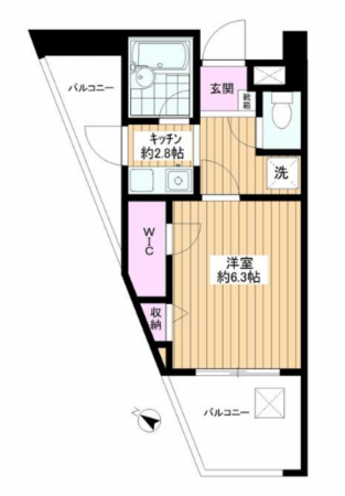 板橋区栄町、中古マンションの間取り画像です