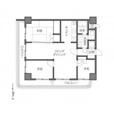 板橋区熊野町、中古マンションの間取り画像です