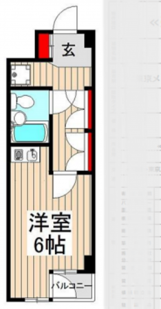 板橋区赤塚新町、中古マンションの間取り画像です