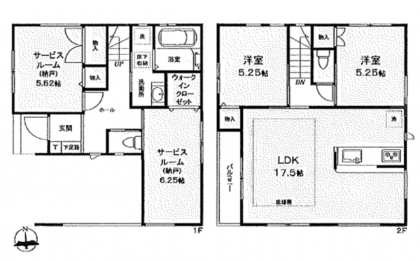 板橋区東新町、新築一戸建ての間取り画像です