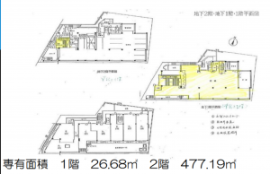 板橋区成増、収益物件/住宅付店舗の間取り画像です