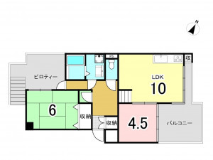 板橋区成増、中古マンションの間取り画像です