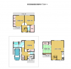 板橋区東新町、中古一戸建ての間取り画像です