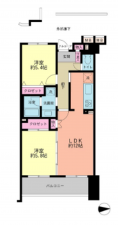 板橋区板橋、中古マンションの間取り画像です