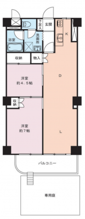 板橋区南常盤台、中古マンションの間取り画像です