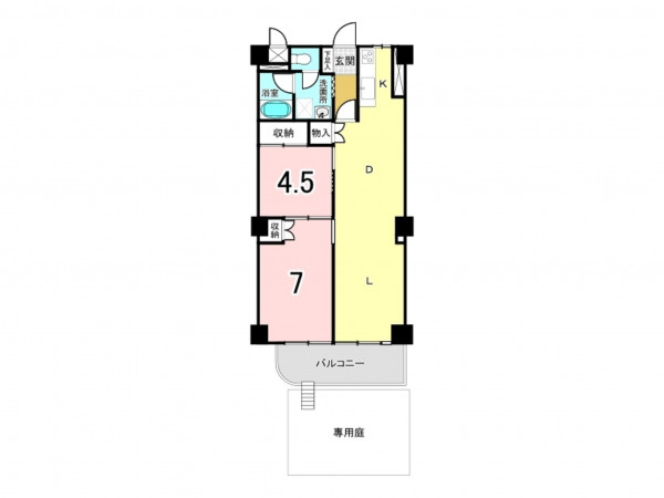 板橋区南常盤台、中古マンションの間取り画像です